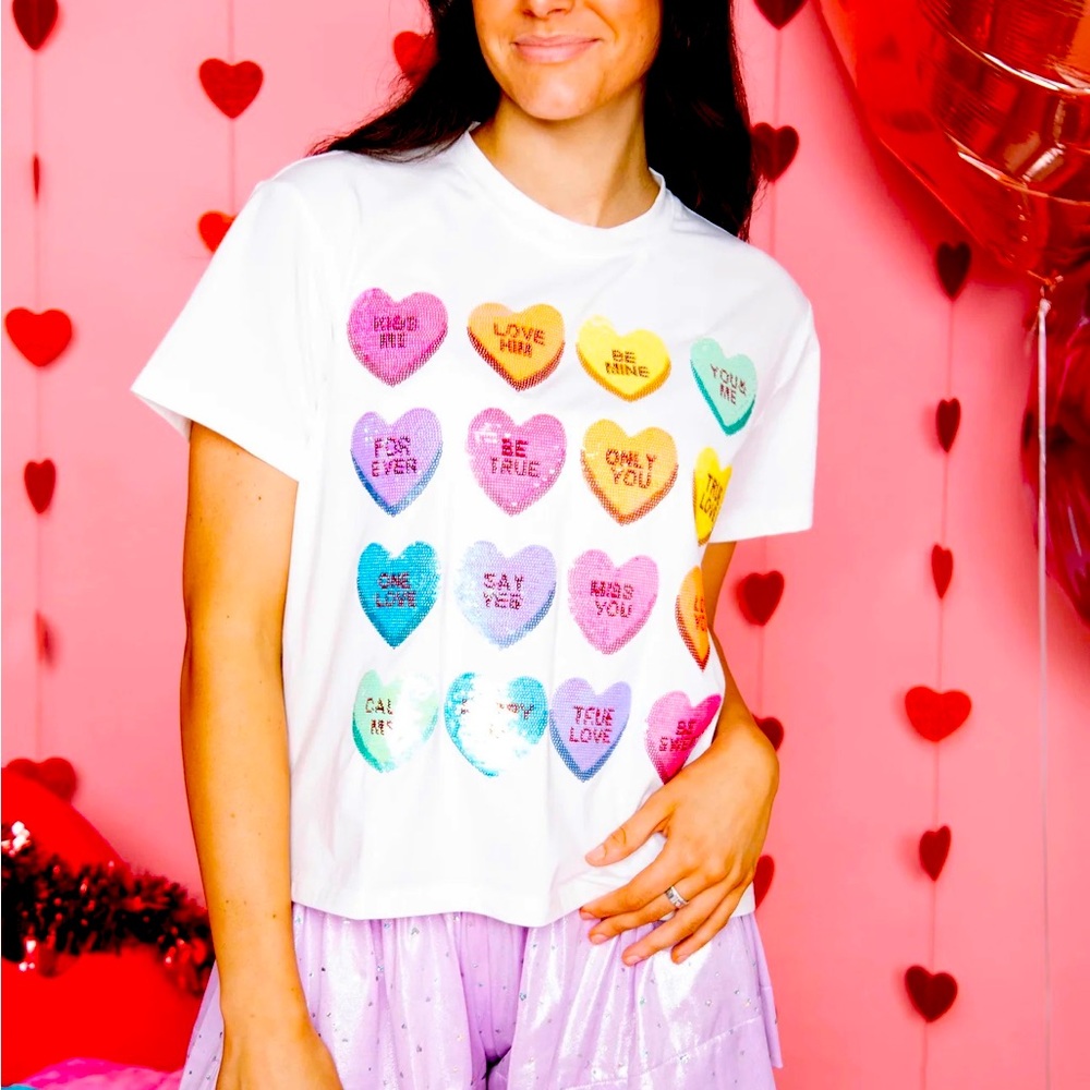 CANDY HEART QUEEN OF SPARKLES TEE - SMALL